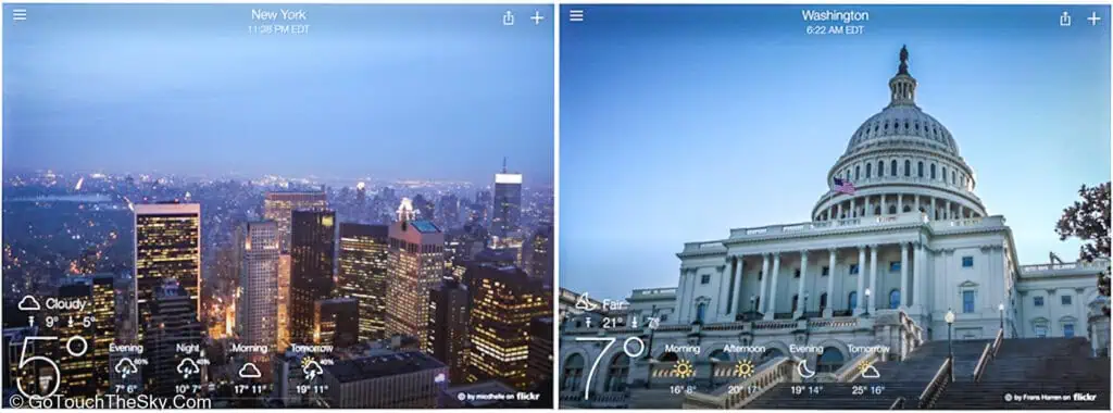 สภาพอากาศของเมือง นิวยอร์ก และ วอชิงตัน ดีซี