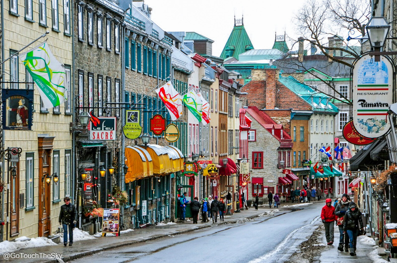 บรรยากาศ Old Lower Town ของเมืองเก่าควิเบกซิตี้ Vieux-Québec 