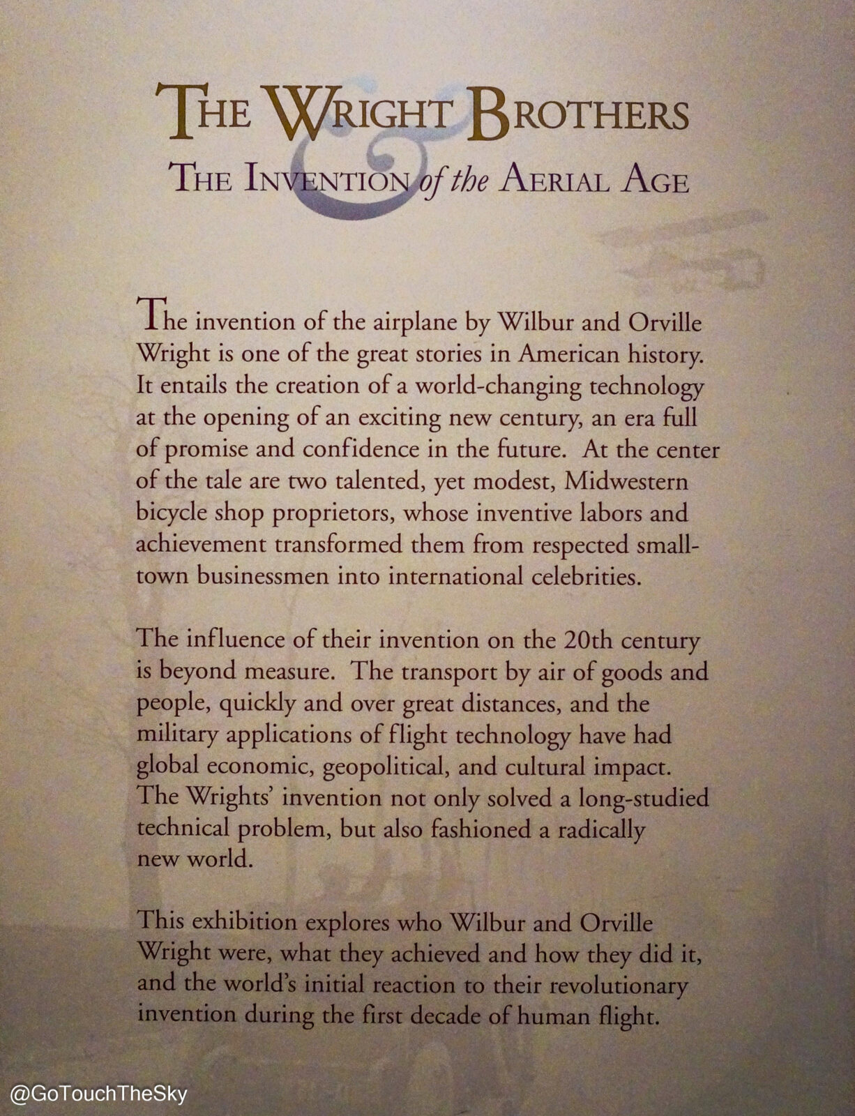 เอกสารและข้อมูลเกี่ยวกับประวัติการประดิษฐ์เครื่องบินของ Wright Brothers